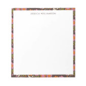 Retro Boho 70er Floral Groovy Babydusche nach Maß Notizblock (Vorderseite)