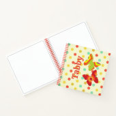 Retro boho 70er Streifen Polka Dot Schmetterlingor Notizblock (Innenseite)