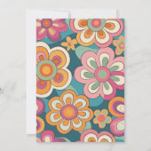 Retro Boho 70s Groovy Floral Baby Shower    Einladung (Rückseite)