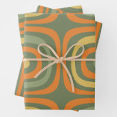 Retro Boho Abstrakt Confaab Modernes Muster Geschenkpapier Set (Beispiel)