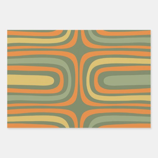 Retro Boho Abstrakt Confaab Modernes Muster Geschenkpapier Set (Vorderseite)