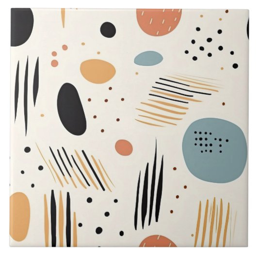 Retro Boho Abstrakt Moderne Sammlung Fliese (Vorderseite)