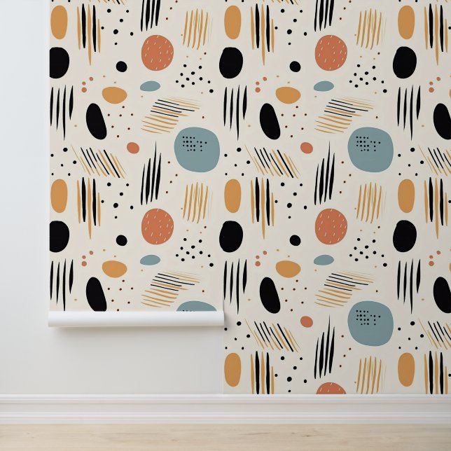 Retro Boho Abstrakt Moderne Sammlung Tapete (Anwendung)