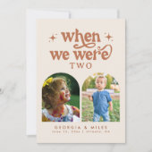 Retro Boho, als wir Baby Foto Tischnummer (Vorderseite)