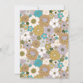 Retro Boho Aquamarin Brown Floral Niedlich Baby Du Dankeskarte (Rückseite)