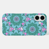 Retro Boho Aquamarin Mandala Blume Pattern Case-Mate iPhone Hülle (Rückseite (Horizontal))