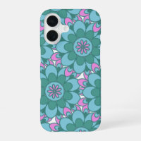 Retro Boho Aquamarin Mandala Blume Pattern