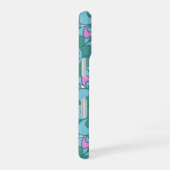 Retro Boho Aquamarin Mandala Blume Pattern iPhone 16 Hülle (Rechte Seite)