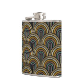 Retro Boho Arch Muster Vinyl Wrapped Flask Flachmann (Links)