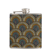 Retro Boho Arch Muster Vinyl Wrapped Flask Flachmann (Vorderseite)