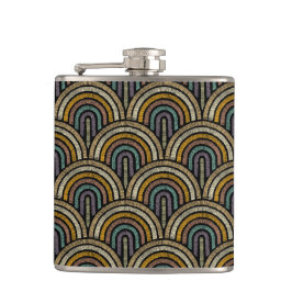 Retro Boho Arch Muster Vinyl Wrapped Flask Flachmann