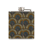 Retro Boho Arch Muster Vinyl Wrapped Flask Flachmann (Rückseite)