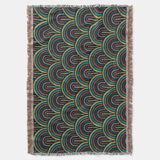 Retro Boho Arch Pattern Decke (Vorderseite Vertikal)