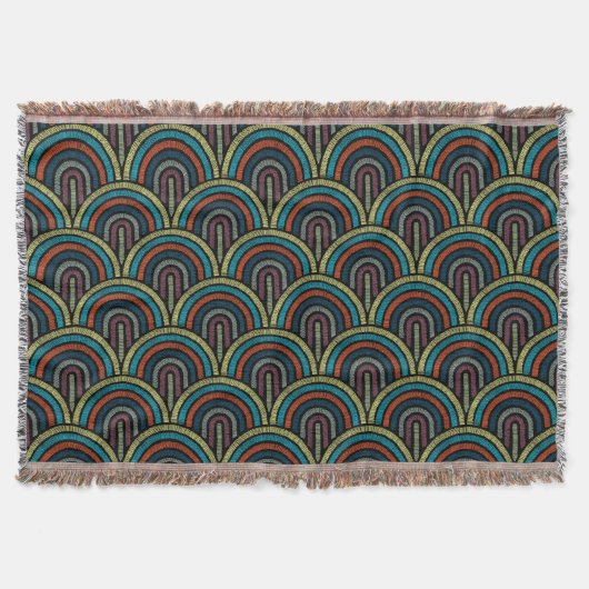 Retro Boho Arch Pattern Decke (Vorderseite)