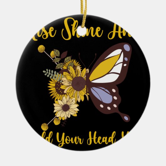 Retro-Boho-Babydesign Keramik Ornament (Vorne)