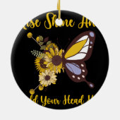 Retro-Boho-Babydesign Keramik Ornament (Hinten)