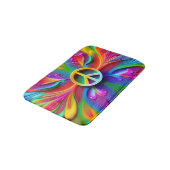 Retro Boho Bath Mat Peace Signie Vintages Hippie Badematte (Schrägansicht)