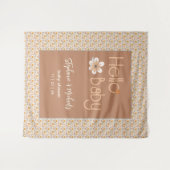 Retro Boho Bläserdusche Hintergrund Tapisserie Wandteppich (Vorderseite (Horizontal))