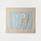 Retro Boho Bläserdusche Hintergrund Tapisserie Wandteppich (Vorderseite (Horizontal))