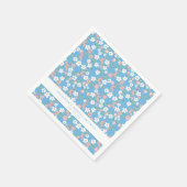 Retro Boho Blue Ditsy Floral Custom Brautparty Serviette (Ecke)