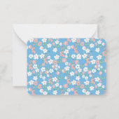 Retro Boho Blue Ditsy Floral Custom Geschenkverpac Mitteilungskarte (Rückseite)