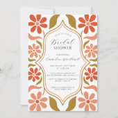 Retro Boho Blume Brautparty Einladung (Vorderseite)