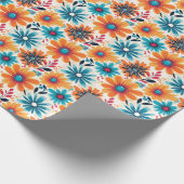 Retro Boho Blume Geschenkpapier (Ecke)