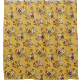 Retro Boho Blume Mittelmeer Muster Duschvorhang (Vorderseite)
