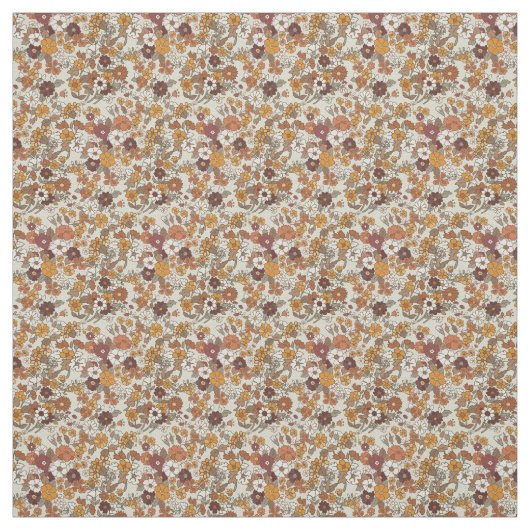 Retro Boho Blume Mittelmeer Muster Stoff (Muster)