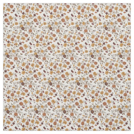 Retro Boho Blume Mittelmeer Muster Stoff (Muster)