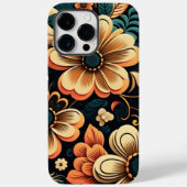 Retro-boho-Blume-Power Case-Mate iPhone Hülle (Rückseite)