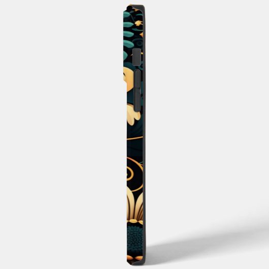 Retro-boho-Blume-Power Case-Mate iPhone Hülle (Rückseite / Links)