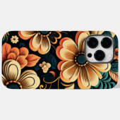 Retro-boho-Blume-Power Case-Mate iPhone Hülle (Rückseite (Horizontal))