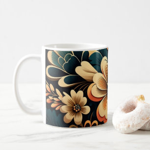 Retro-boho-Blume-Power Kaffeetasse