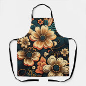 Retro-boho-Blume-Power Schürze (Vorderseite)