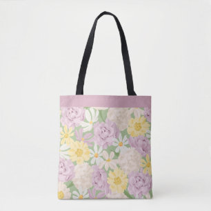 Retro Boho Blumen Garten Große Schreibtischunterla Tasche