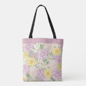 Retro Boho Blumen Garten Große Schreibtischunterla Tasche (Rückseite)