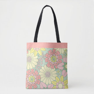 Retro Boho Blumen Garten Große Schreibtischunterla Tasche