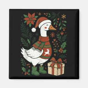 Retro Boho Blumen Lustiges Weihnachten Dummer Gäns Magnet