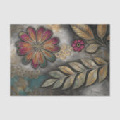 Retro-Boho-Blumendekoupage Seidenpapier (Vorderseite)