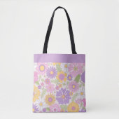 Retro-Boho-Blumengarten-Große-Schreibtischmatte-Tr Tasche (Vorderseite)