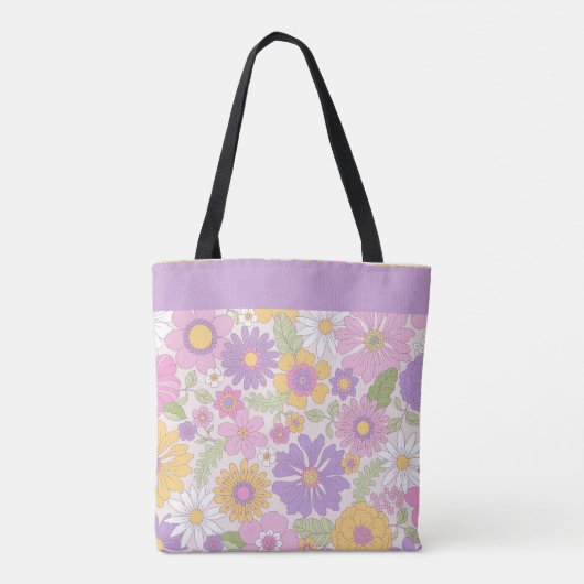 Retro-Boho-Blumengarten-Große-Schreibtischmatte-Tr Tasche (Rückseite)