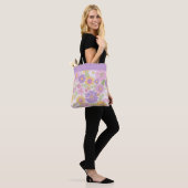 Retro-Boho-Blumengarten-Große-Schreibtischmatte-Tr Tasche (Am Model)