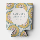 Retro Boho Blumengelbes Brautparty Dosenkühler (Vorderseite)