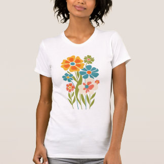 Retro-Boho-Blumenillustration T-Shirt