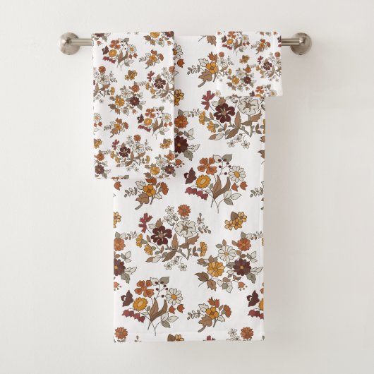Retro-Boho-Blumenmuster Badhandtuch Set (Insitu)