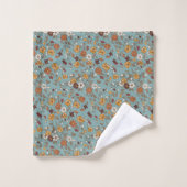 Retro-Boho-Blumenmuster Badhandtuch Set (Waschlappen)