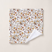 Retro-Boho-Blumenmuster Badhandtuch Set (Waschlappen)