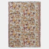 Retro-Boho-Blumenmuster Decke (Vorderseite Vertikal)