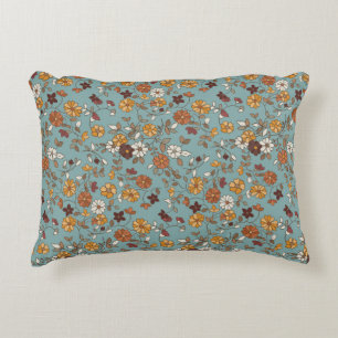 Retro-Boho-Blumenmuster Dekokissen